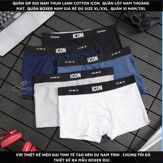 Quần sịp đùi nam thun lạnh cotton icon đủ màu , quần boxer nam đủ size xl/2xl/3xl