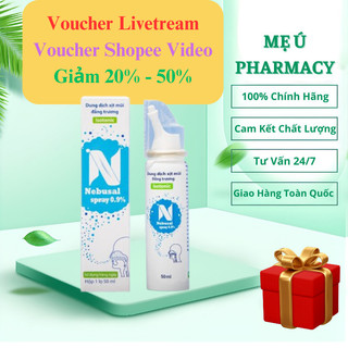 Xịt mũi nebusal spray 0.9% - vệ sinh làm sạch mũi hằng ngày lọ 50ml