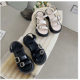  Dép Sandal quai ngang khoá cài 2 màu thời trang đơn giản dễ phối đồ Xăng đan đi học #025