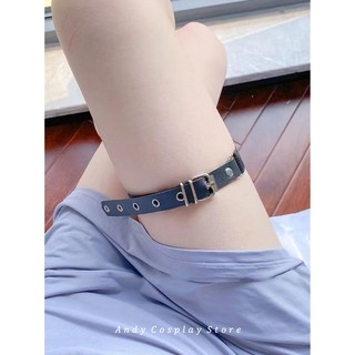 Choker đùi đục lỗ da PU