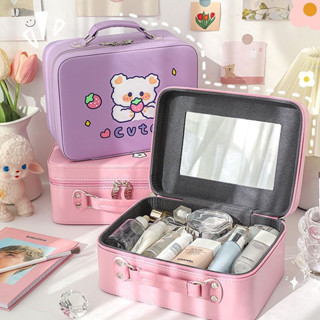  Hộp đựng mỹ phẩm các hình cute Túi mỹ phẩm Cốp đựng mỹ phẩm có gương Makeup tiện lợi  KGDQT  