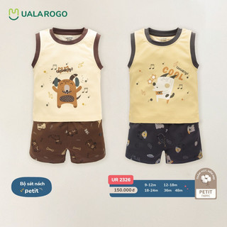 [Uala/Chính hãng] Bộ ba lỗ cho bé trai bé gái chất cotton cao cấp mềm mịn thoáng mát