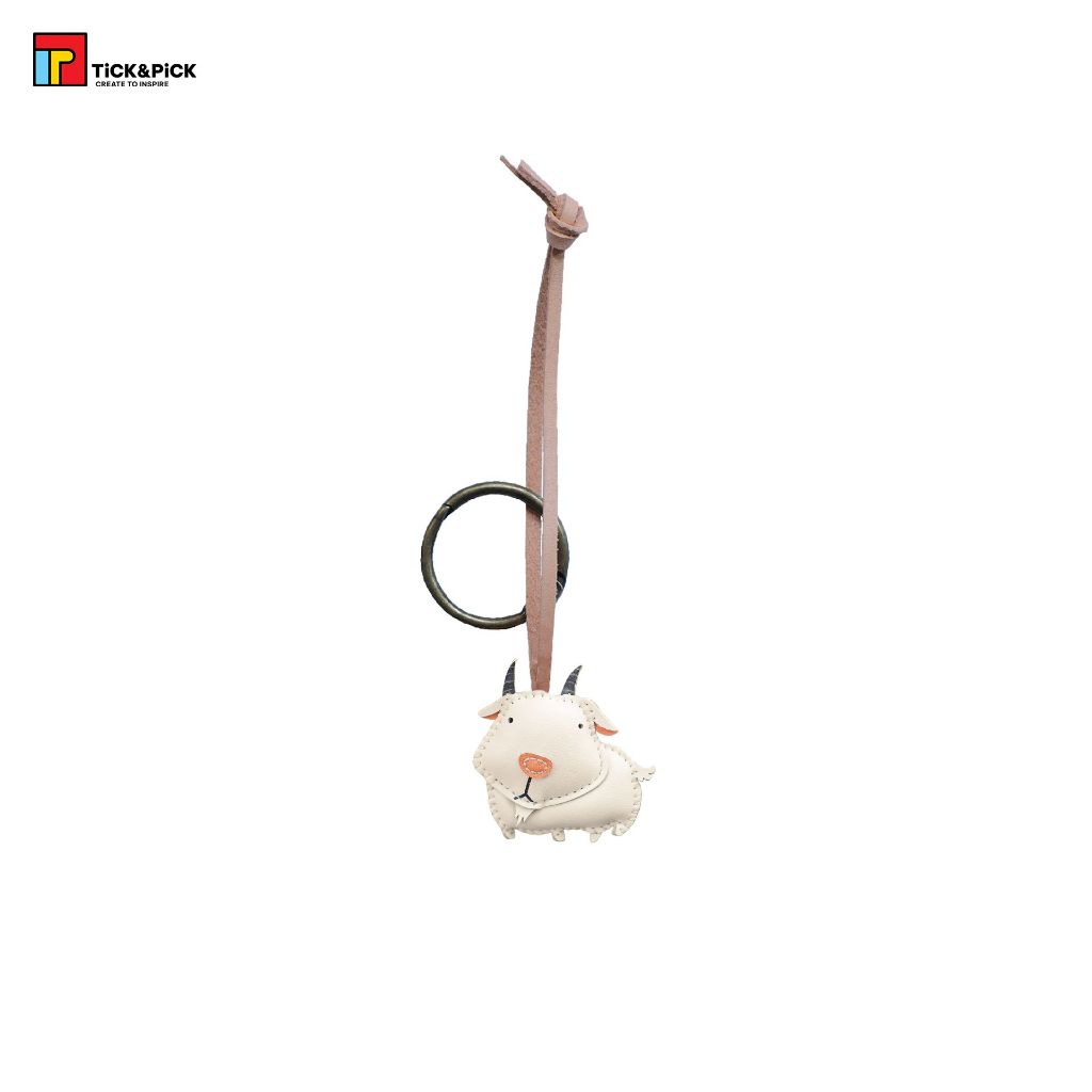 Móc Khóa Hình Con Dê Dễ Thương – Da Thủ Công Gắn Túi Xách, Balo, Chìa Khóa TICK & PICK