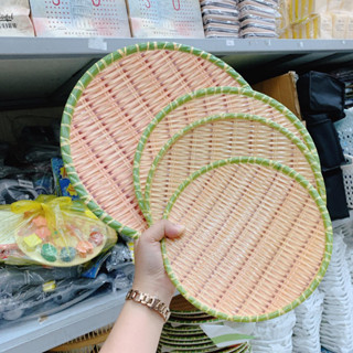 Set 4 Đĩa phíp giả mây tre đan nhựa giả mây mẹt tre tròn cao cấp size 20cm,22cm,25cm,30cm
