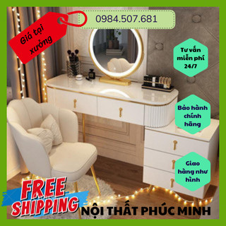 Bàn trang điểm, Bàn trang điểm có gương đèn led + Ghế