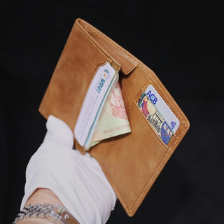 Ví gấp mini đựng thẻ card da thật