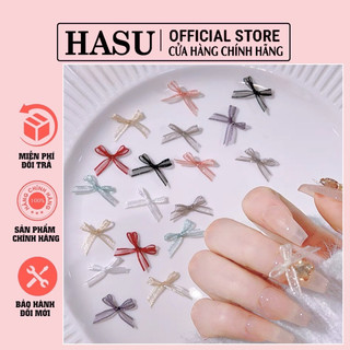 Set 20 charm nơ ruy băng mix trai trang trí móng - charm nơ vải gắn móng cực xinh