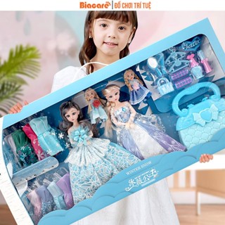 Đồ chơi bé gái, búp bê barbie chính hãng công chúa băng Elsa full hộp quà tặng