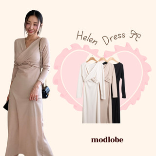 Đầm ôm dáng dài cổ V tôn dáng cực nữ tính Modlobe Helen dress Hàn Quốc
