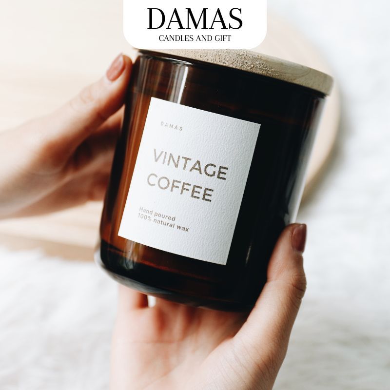 Nến thơm phòng VINTAGE COFFEE Damas hương cà phê giúp dễ ngủ, giảm căng thẳng