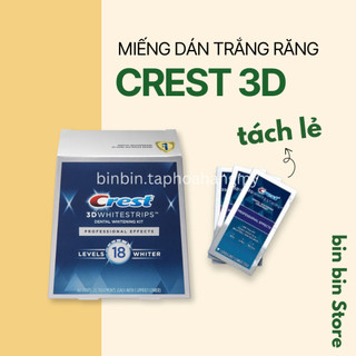 Miếng dán trắng răng crest 3d white whitestrip professional effects chính hãng mỹ LẺ 1 GÓI