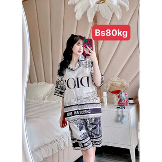 Bộ mặc nhà Bigsize 80kg ngố lỡ chất lụa xước mềm mại thoải mái - Chun's sleepwear