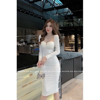 váy body cổ xích thun co giãn