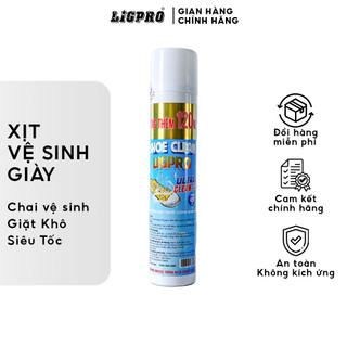 Xịt bọt tuyết vệ sinh giày ligpro - giặt khô - siêu tiết kiệm