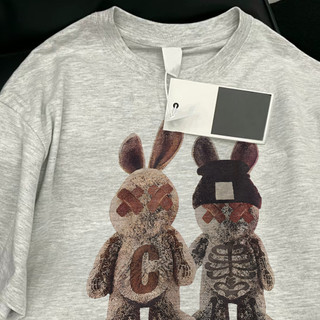 NBOT áo phông ngầu nữ local brand tay lỡ in hinh Giant Rabbit áo thun bigsize nữ ulzzang-Y0907