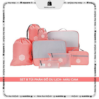 Bộ 8 túi đựng đồ du lịch đa năng vải poly chống thấm nước cao cấp Msquare® Chính hãng giá tốt