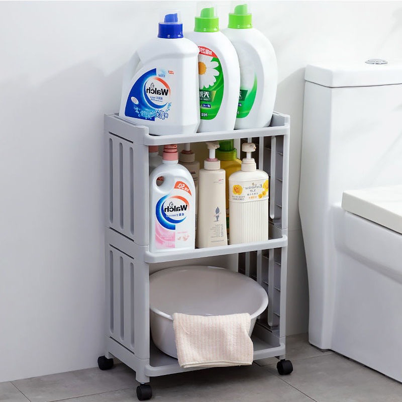 Kệ đựng đồ đa năng 3 tầng chống thấm nước có bánh xe 360 tiện lợi