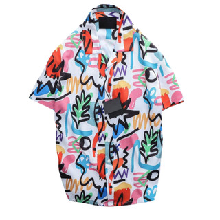 Áo Sơ Mi Nam Nữ JAMINE HOUSE Tay Ngắn In Hình Ngộ Nghĩnh Màu Sắc Đi Biển Du Lịch Unisex Cá Tính