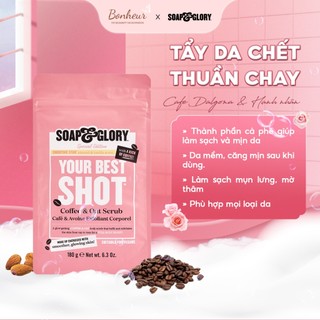 Gói tẩy da chết body Soap and Glory 180g Your Best Shot Coffee Scrub dưỡng trắng da, giảm mụn mờ thâm