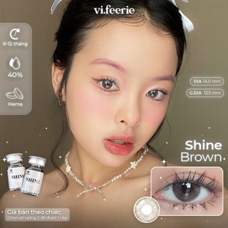 Kính áp tròng nâu khói shine brown i-one lens đủ độ cận-vf lens
