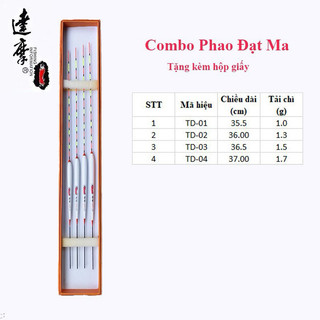 Combo phao câu đài lông công đạt ma gồm 4 mã khác nhau tặng kèm hộp giấy- phao câu cá rô, diếc siêu nhạy, phao nano ngày