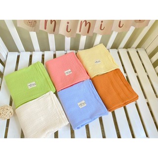 Khăn xô cho bé Muslin 4 lóp nền màu mềm mại cho bé 80x105cm