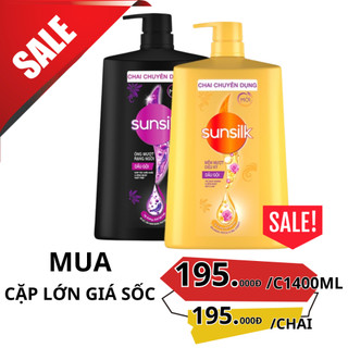 Dầu Gội Sunsilk Vàng Đen Mềm Mượt Diệu Kỳ 1400g [1,4kg] MPXM
