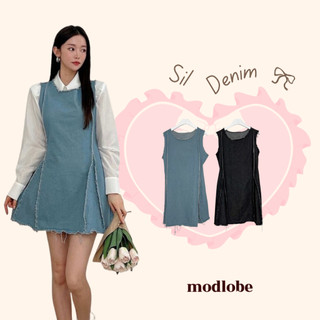 Đầm thiết kế denim hiện đại sang trọng thanh lịch dễ thương phong cách nữ tính Modlobe Sil Denim Dress Hàn Quốc