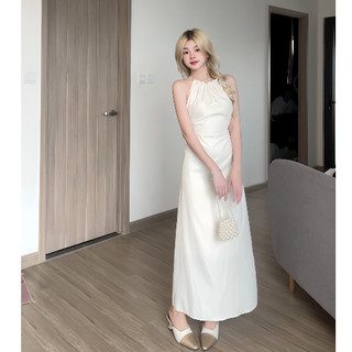 Váy khoét lưng Mina dress dáng dài tiểu thư xixeoshop