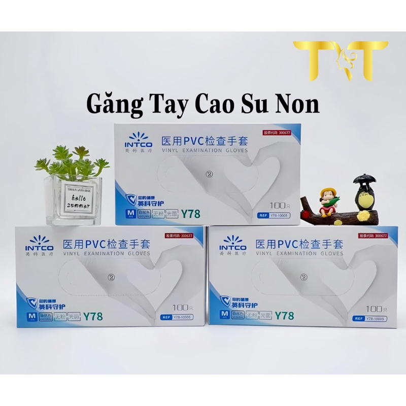 Găng tay cao su non INTCO làm giảm béo cho SPA, TMVHộp 100c