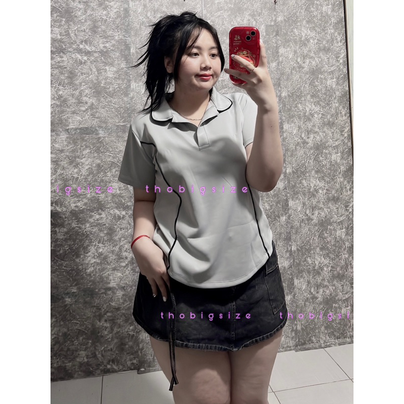 Áo Thun Polo Bigsize Viền Nổi Hách Dáng 60-95kg