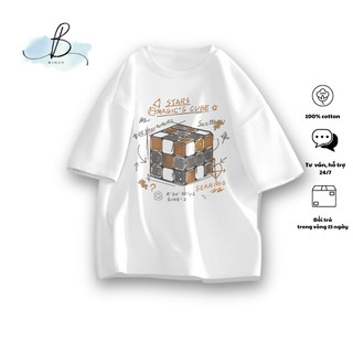 Áo Thun MAGIC CUBE~ Local Brand BWINDY nam nữ Phong Cách unisex tay lỡ form rộng Teen cổ tròn oversize cotton 100%