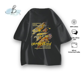 Áo Thun IMPRESSION~ Local Brand BWINDY nam nữ Phong Cách unisex tay lỡ form rộng oversize cotton 100%