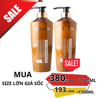 Cặp Dầu gội xả GATASE collagen 500ml*2