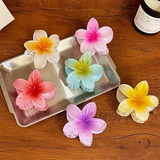 Kẹp Tóc Hình Bông Hoa Lớn Màu Bóng , Trong Phong Cách Hàn Quốc