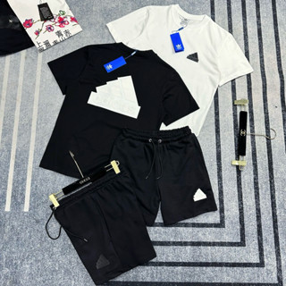  Bộ Đồ Thể Thao Nam Cộc Tay Das In Logo 4 Sọc Cao Su Nổi Hai Mặt Phối Quần Nỉ Cho Các Boy Phố Đi Chơi Đi Biển 2024 