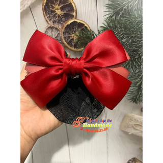 Kẹp tóc búi lưới handmade màu đỏ xinh xắn K16-M3