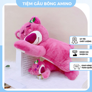 Gấu bông dâu lotso, gấu dâu hoạt hình siêu cute vải bông siêu mềm mịn