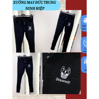 Quần bò jean thời trang đê ét quy họa tiết thuê con chó và chữ đê ét quy