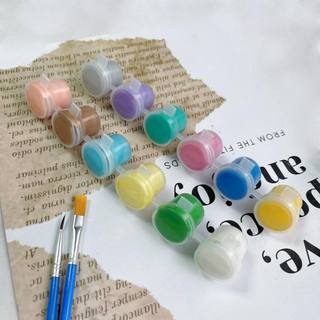 Dây Màu Tô Tượng Nhũ HUNGACOLOR Set 50 Loại 6/12 Ô Dung Tích 3ml/5ml Đóng Sẵn Kèm Cọ Vẽ