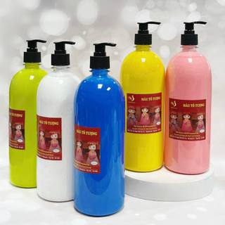Màu nước tô tượng gốc acrylic chai 1000ml loại pha sẵn kèm vòi nhấn và nắp bật HUNGACOLOR HCKT04
