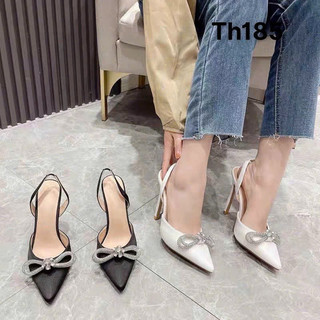 Giày cao gót sục nơ tiểu thư dây hậu MS89 gót cao 9cm dành cho nàng đi chơi,đi tiệc đây ạ
