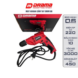 Máy khoan cầm tay DRAMA 10b, 10mm, Động cơ Dây đồng nguyên chất