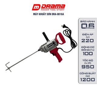 Máy khuấy sơn DRAMA 8016A, Công suất 1200w, Động cơ đồng 100 phần trăm