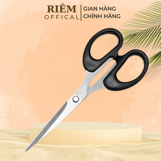 Kéo cắt giấy văn phòng đa năng lưỡi thép không gỉ 15cm siêu bền sắc bén tiện lợi riem