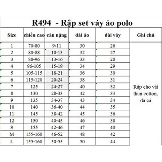Rập giấy A0 bộ váy bé mã R494