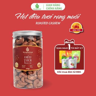Hạt Điều Bình Phước Rang Muối Nonglamfood Hũ 454g | Quà tặng cao cấp cho người thân, bạn bè, đối tác