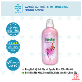 Dung Dịch Vệ Sinh Phụ Nữ Gynofar - Nước Rửa Phụ Khoa, Phòng Nấm, Ngứa, Mụn Nhọt, Rôm sảy (Chai 800ml)