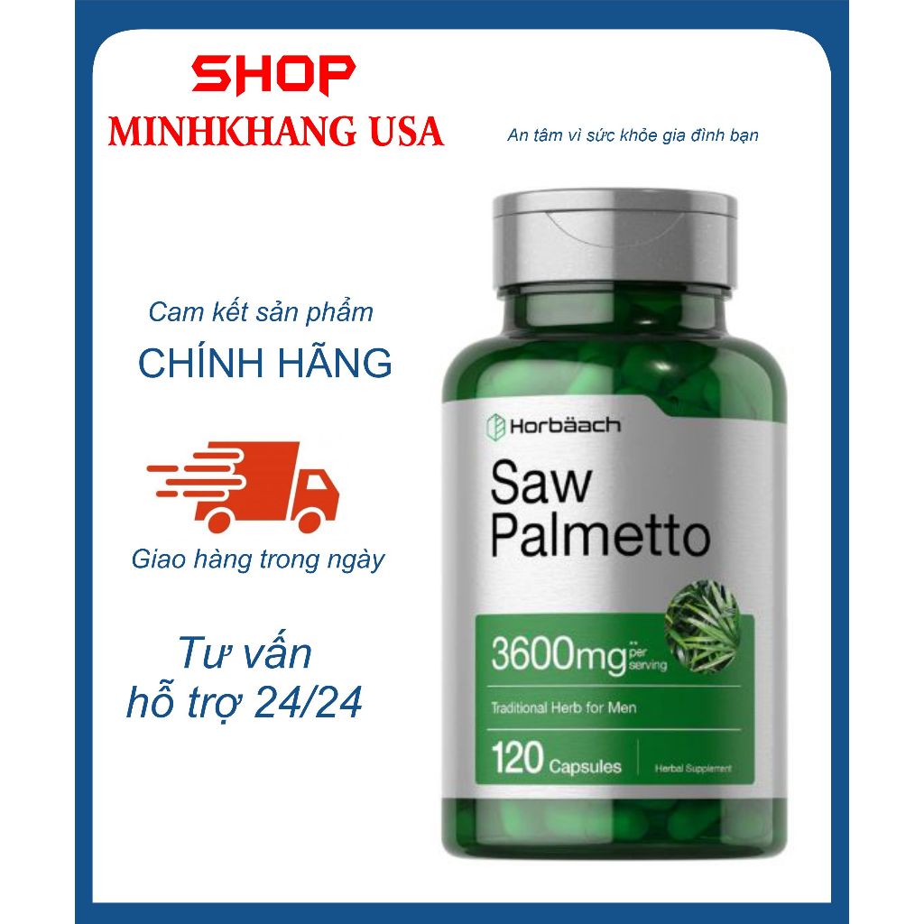 Viên uống hỗ trợ Tuyến tiền liệt Horbaach Saw Palmetto Extract 3600mg 120 viên