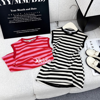 Xả Váy đầm kẻ sát nách CS30 cho bé gái